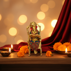 Brass Ganesha on Chair – Home Decor Background