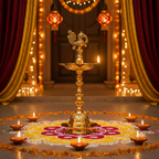 Brass Kerala Peacock Diya – Diwali Home Decor Background