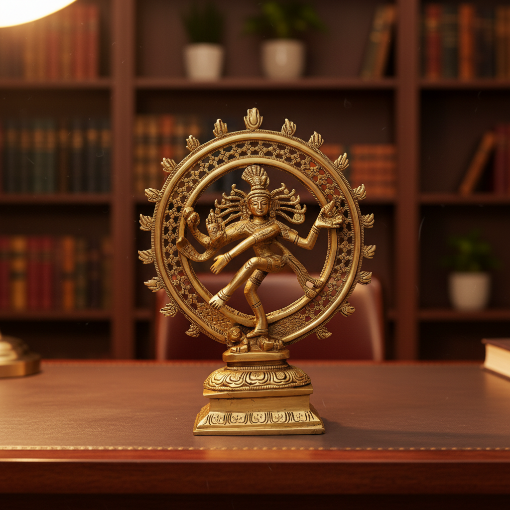 Brass Nataraja – Desk Decor Background