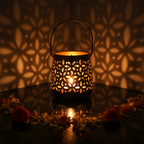 Copper Jali Lantern – Cinematic Chiaroscuro Hero Shot