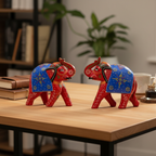 Elephant Figurines on Desk