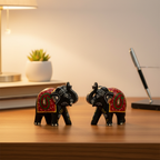Elephant Figurines on Desk