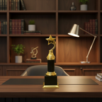 Gold Star Trophy Desk Decor