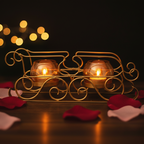 Golden Sleigh Dual Tealight Candle Holder – Candlelit Lifestyle
