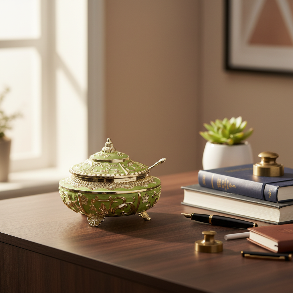 Green Gold Bowl - Desk Decor
