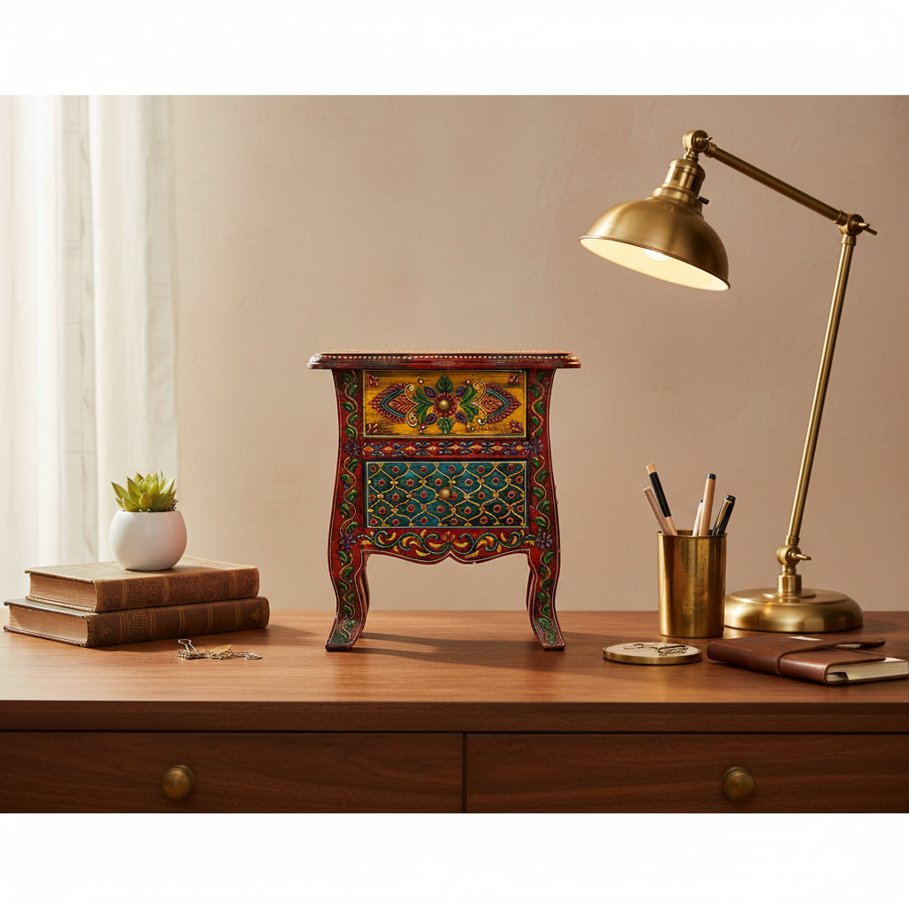 Handcrafted Cabinet - Desk Decor Background