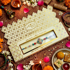 Elegant Square Meenakari Rakhi – RK-220 | Colorful Beaded Rakhi