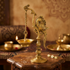 Brass Hanging Parrot Diya for Home & Temple Decor BR-20
