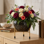 Modern Black & Gold Metal Planter with Stand I-106-B
