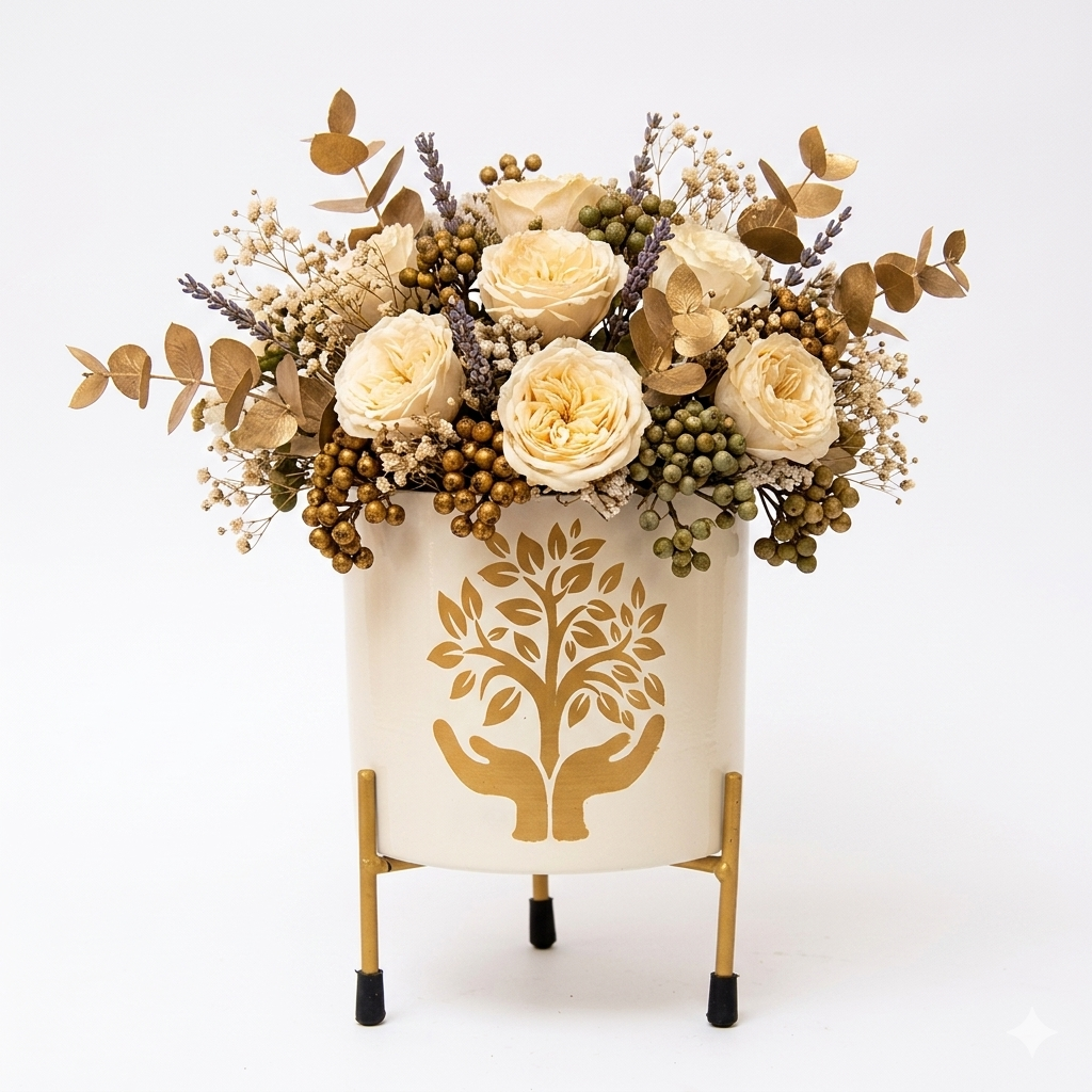 Planter for Indoor | Metal Flowerpot Home Decor I-158-W