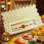 Traditional Kundan Floral Rakhi – RK-219 | Elegant Beaded Rakhi