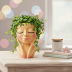 Lady Face Planter Desk Decor