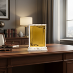 Marble & Gold Plaque – Desk Decor