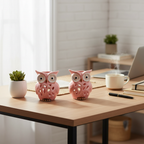 Pink Ceramic Owls - Desk Decor