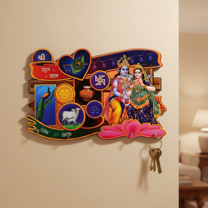 Radha Krishna Wall Hanging in Living Room