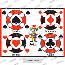 CraftEarth Casino Theme Tambola/Housie Tickets - Design 28