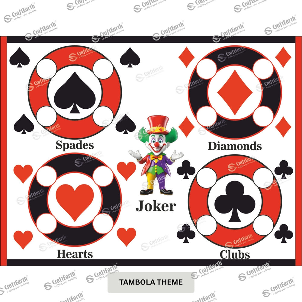 CraftEarth Casino Theme Tambola/Housie Tickets - Design 28