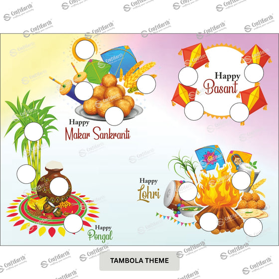 CraftEarth Festival Theme Tambola/Housie Tickets - Design 27