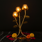 Triple Lotus Bud Bouquet Tealight Holder – Cinematic Square Hero Shot