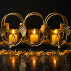 Triple Ring Ginkgo Tealight Holder – Premium Cinematic Lifestyle