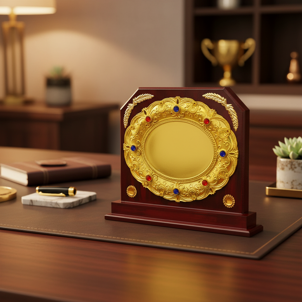 Trophy Plaque on Desk Decor