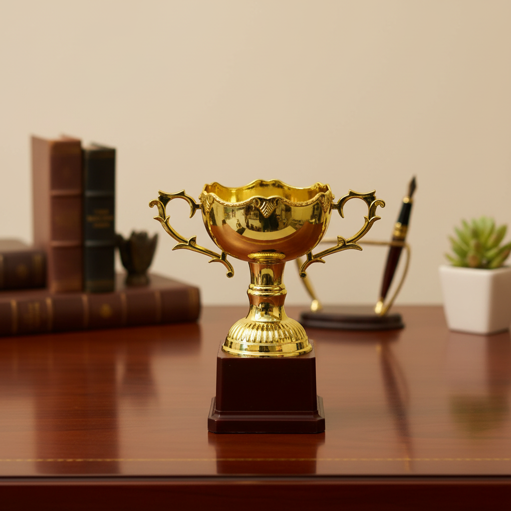 Trophy with Desk Decor Background