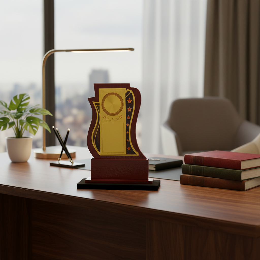 Trophy with Desk Decor Background