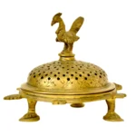 CraftEarth Peacock Brass Candle Stand - BR-154-A
