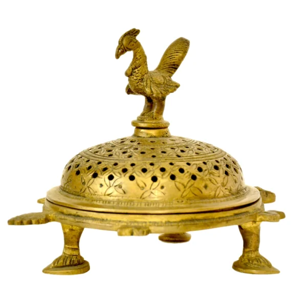 CraftEarth Peacock Brass Candle Stand - BR-154-A - Image 1