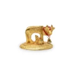 CraftEarth Golden Metal Cow Calf  - W-2-E