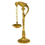 Brass Parrot Hanging Diya, Traditional Indian Oil Lamp - BR-143-A