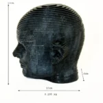 Fiber Decorative Human Head Statue Black Textured Finish F-13-A-B - Image 3