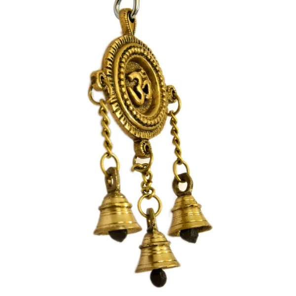 Brass Om Hanging Bell Sacred Wall Decor for Home & Temple BR-245-A