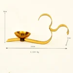 Brass Om Symbol Diya Sacred Hindu Oil Lamp for Pooja BR-211-A - Image 3