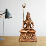 Lord Shiva Brass Idol, Meditating Shiva Murti with Trishul - G-79-A - Image 5
