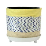 Handcrafted Rope Wrapped Planter with Drainage Tray I-113-A - Image 3