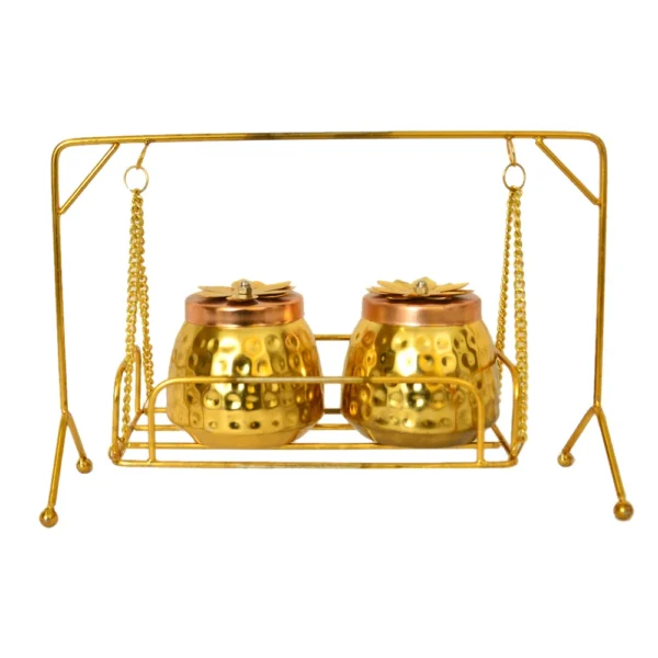 Luxury Gold-Plated Storage Jars with Swing Stand I-167-A