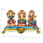 Hand-Painted Lakshmi, Ganesha & Saraswati Idol Set W-136-A - Image 4