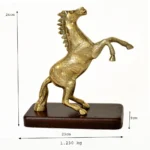 Elegant Metal Rearing Horse Statue W-142-A - Image 4