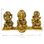 Metal Lakshmi, Ganesha & Saraswati Idol with Diya W-30-A - Image 4