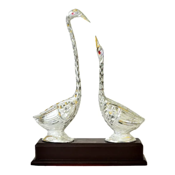 Elegant Silver Swan Couple Decorative Showpiece W-71-C