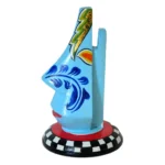 Hand-Painted Wooden Abstract Face Sculpture WD-18-A-B