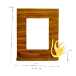 Handcrafted Wooden Photo Frame with Elegant Golden Accent WD-36-A - Image 4
