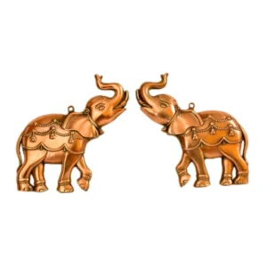 Decorative Elephant Wall Hangings | Antique Finish – G-206-A (Set of 2)