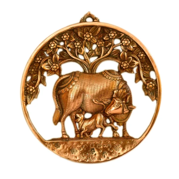 Handcrafted Kamadhenu Wall Hanging – Symbol of Abundance and Prosperity – G-197-A - Image 1