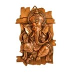 Handcrafted Wall Hanging – Lord Ganesha on Wooden Background – G-192-A