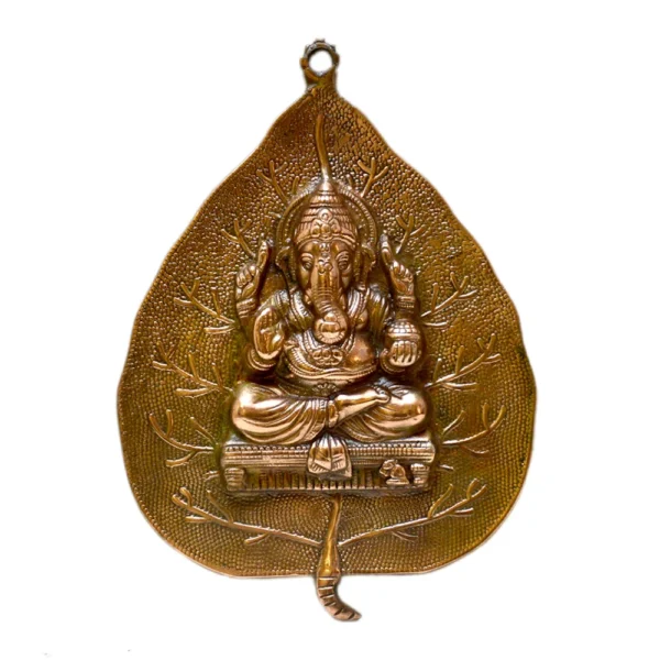 Lord Ganesha Wall Hanging on Peepal Leaf G-146-A