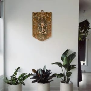 Shubh Labh Ganesha Wall Hanging – Antique Finish - G-148-A