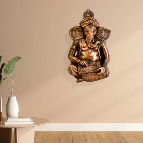 Handcrafted Metal Ganesha Wall Hanging with Harmonium Design - G-28-A - Image 5