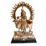 Handcrafted Lord Krishna with Cow Statue G-54-A